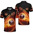 thumbnail image 1 of Custom Billiard Polo Shirts for Men Women Personalized Name Team 8 Ball Shirt Billiards Apparel Pool 3D Tshirts Gifts Player (Orange, L), 1 of 10