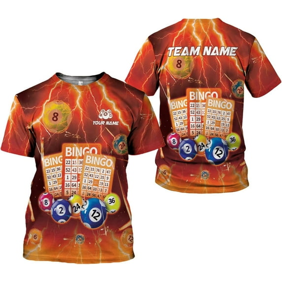 Custom Bingo Shirts for Women Bingo Lover Casino Players T-Shirt Funny Bingo Shirts Gifts Funny Bingo Player Game Lover Gift (Orange, 5XL)