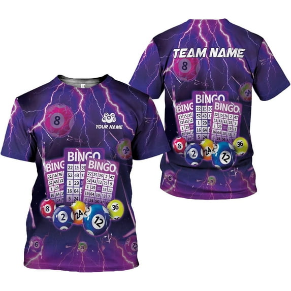 Custom Bingo Shirts for Women Bingo Lover Casino Players T-Shirt Funny Bingo Shirts Gifts Funny Bingo Player Game Lover Gift (Purple, 5XL)