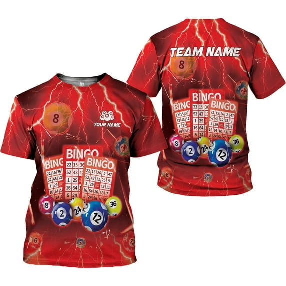 Custom Bingo Shirts for Women Bingo Lover Casino Players T-Shirt Funny Bingo Shirts Gifts Funny Bingo Player Game Lover Gift (Red, M)
