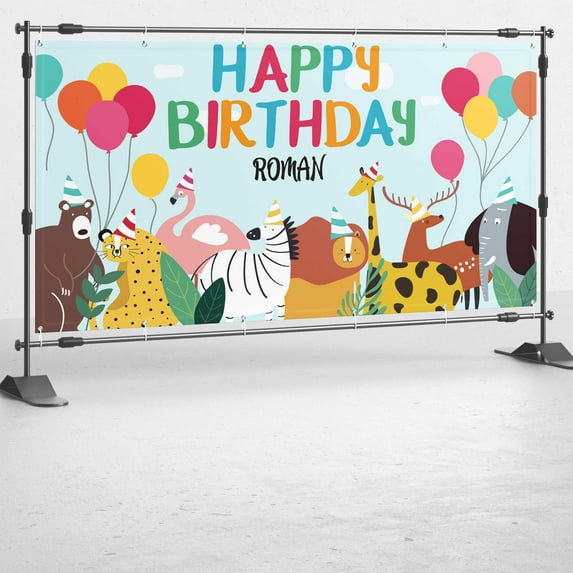 Custom Birthday Banner - CUSTOMIZABLE - For Kids Birthday Decor | Vinyl Banner | Birthday Party | Birthday Decorations | made in USA (36 x 72 Inches)