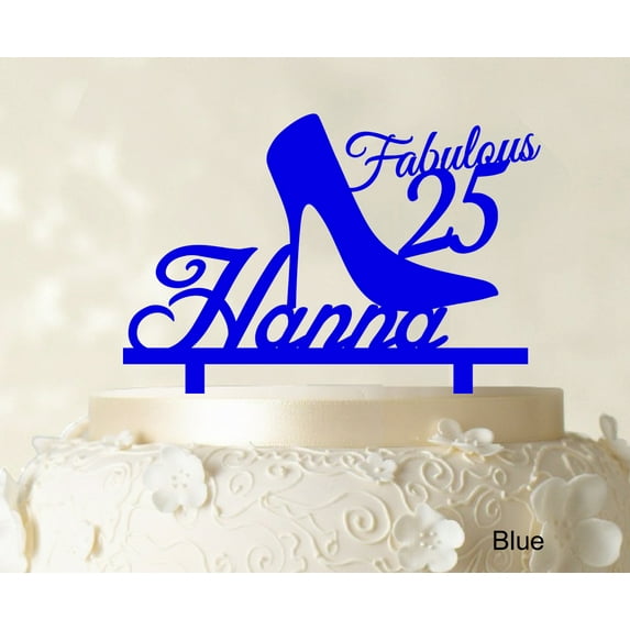 "Custom Birthday Cake Topper Personalized Blue Cake Topper Color Option Available 5""-7"" Inches Wide"