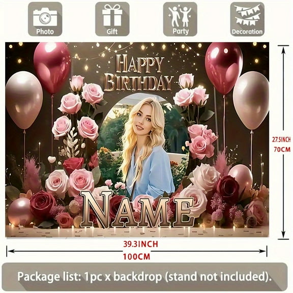 Custom Birthday Party Decorations Banner Birthday Sign Backdrop Photo Booth Props Background Party Favors