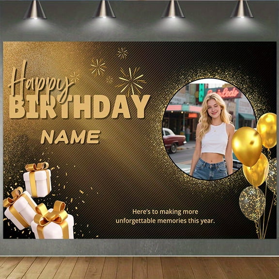 Custom Birthday Party Decorations Banner Birthday Sign Backdrop Photo Booth Props Background Party Favors