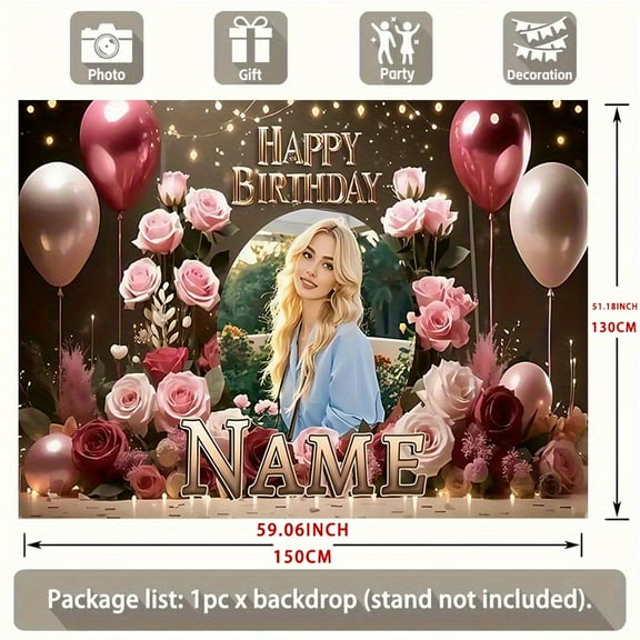 Custom Birthday Party Decorations Banner Birthday Sign Backdrop Photo Booth Props Background Party Favors