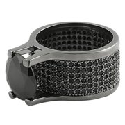 HIPHOPBLING Custom Black 20ct Solitaire 360 Lab Made Bling Bling Ring