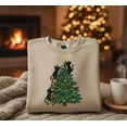 thumbnail image 1 of Custom Black Cats Christmas Tree Sweatshirt Embroidered Holiday Pullover for Cat Lovers and Festive Winter Style, 1 of 4