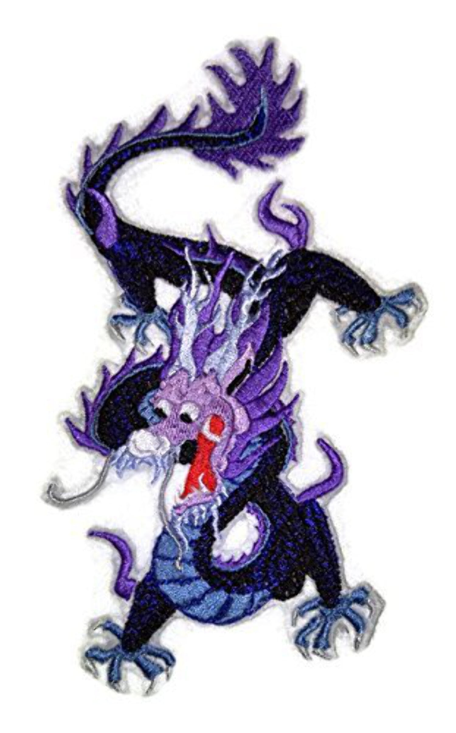 Custom Black Dragon Embroidery Iron On/Sew patch [6.52" X 4.42"]
