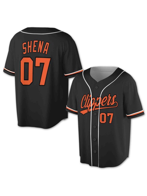 Custom Black Orange 3D All Over Print Baseball Jersey Shirt Size S-5XL
