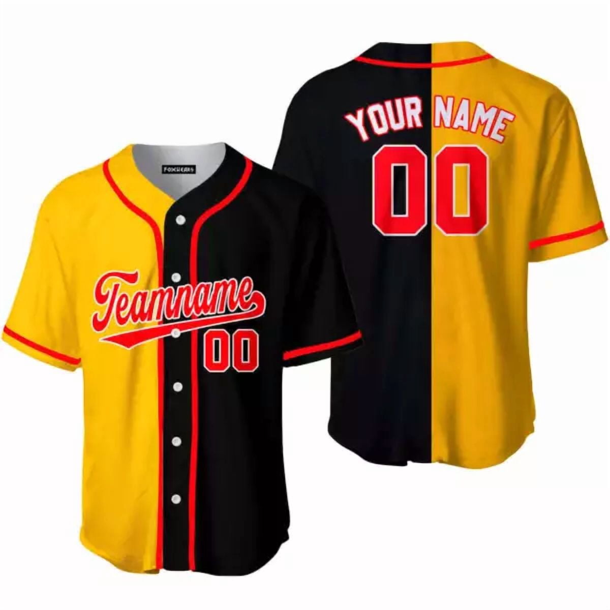 Gold Items For Women 2026.Custom Black Red Gold Baseball Jerseys For Men & Women JN11251_4268 ...