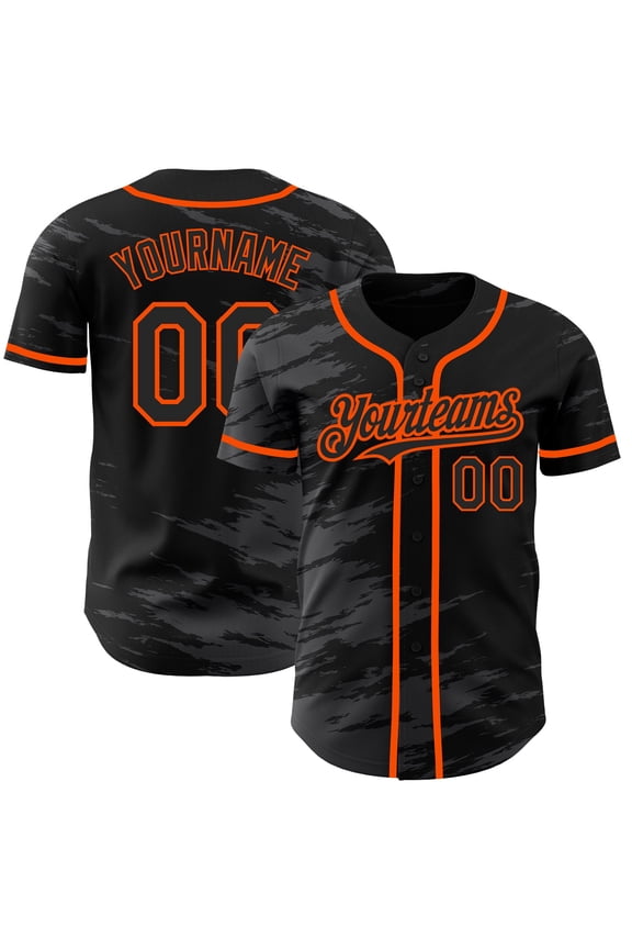 Custom Black Steel Gray Splash Ink Orange Authentic Baseball Jersey - Hot Sale 2026