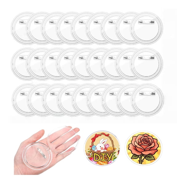 30Pcs Custom Blank Button Making Kit, Personalized DIY Photo & Campaign Pins with Clear Supplies