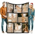 thumbnail image 1 of Custom Blanket Christmas Blanket Gifts for Women/Men/Mom/Dad/Girls/Kids Multiple Colors Sizes Soft Flannel Personalized Customized Blankets with Photos Text Thanksgiving Birthday Presents, 1 of 6