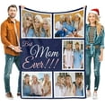 thumbnail image 1 of Custom Blanket Christmas Blanket Gifts for Women/Men/Mom/Dad/Girls/Kids Multiple Colors Sizes Soft Flannel Personalized Customized Blankets with Photos Text Thanksgiving Birthday Presents, 1 of 6