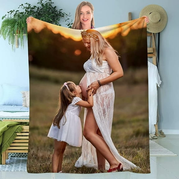 Custom Blanket Custom Collage Blanket Personalized Blanket with Photos Text Customized Picture Throw Blanket for Adults Kids (A,29 * 39in 75x100cm)