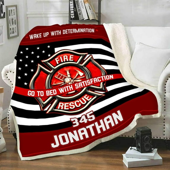 Custom Blanket, Custom Firefighter Gift, Firefighter Blanket, Gifts, Customized Firefighter Gift, Firefighter Wife, Firefighter Gift, Firefighter Gifts Blankets