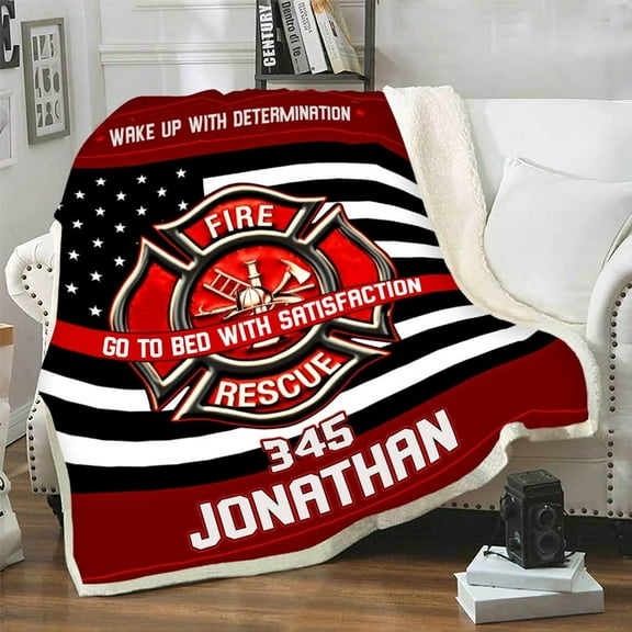 Custom Blanket, Custom Firefighter Gift, Firefighter Blanket, Gifts, Customized Firefighter Gift, Firefighter Wife, Firefighter Gift, Firefighter Gifts Blankets