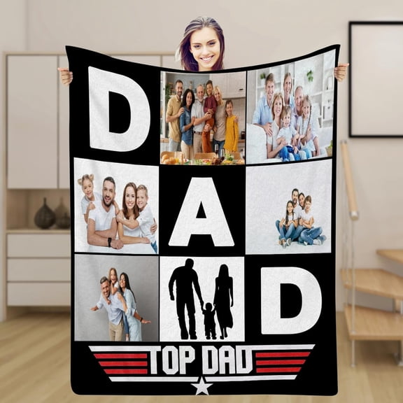 Custom Blanket Customized Blankets with Photos Personalized Picture Blankets Customizable Blanket Throw with Picture Upload Customized Gift for Man Women Couple Valentine 4 Sizes 4 Photo Collage