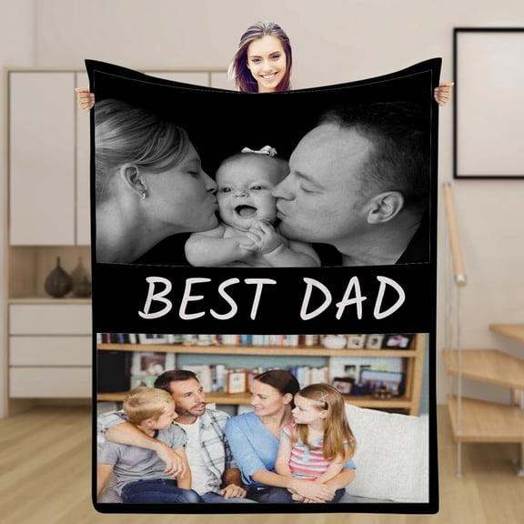Custom Blanket Customized Blankets with Photos Personalized Picture Blankets Customizable Blanket Throw with Picture Upload Customized Gift for Man Women Couple Valentine 4 Sizes 4 Photo Collage