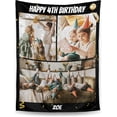 thumbnail image 1 of Custom Blanket, Customized Blankets with Picture Text, Personalized Gift Ideas for Birthday/Anniversary/Christmas, Photo Blankets Gift for Women Men Husband Girlfriend Pet (3 Photos), 1 of 6