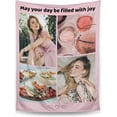 thumbnail image 1 of Custom Blanket, Customized Blankets with Picture Text, Personalized Gift Ideas for Birthday/Anniversary/Christmas, Photo Blankets Gift for Women Men Husband Girlfriend Pet (3 Photos), 1 of 6