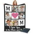 thumbnail image 1 of Custom Blanket for Dad Personalized Blanket with Photos Travel Throw Blanket Best Dad Ever Customized Gift for Men Father's Day Birthday Christmas 6 Photos, 1 of 6