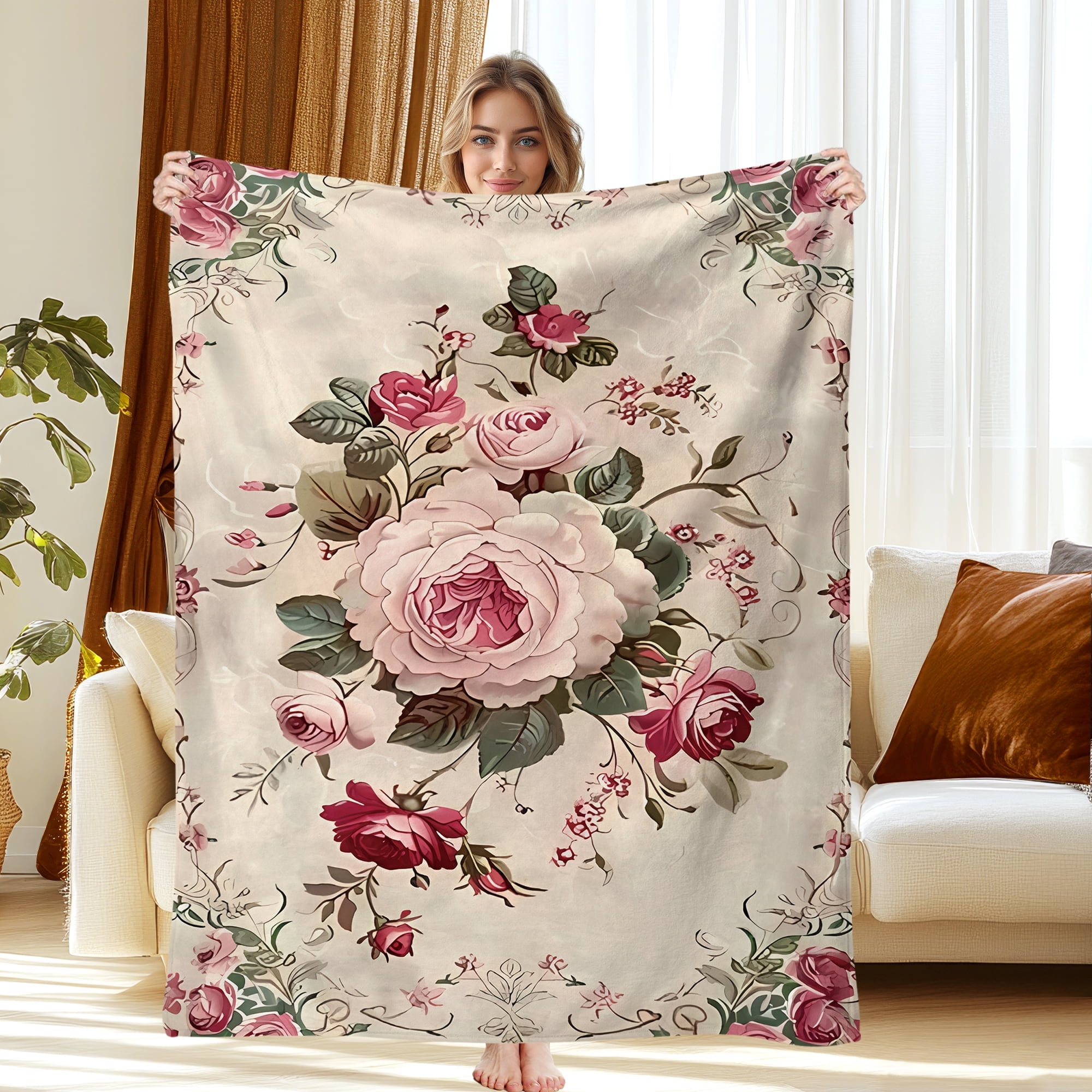 Custom Blanket, Flannel Fleece Blanket for Bed & Sofa - Soft Printed Throw Blanket, Fuzzy Blankets & Throws 60x80 Inches