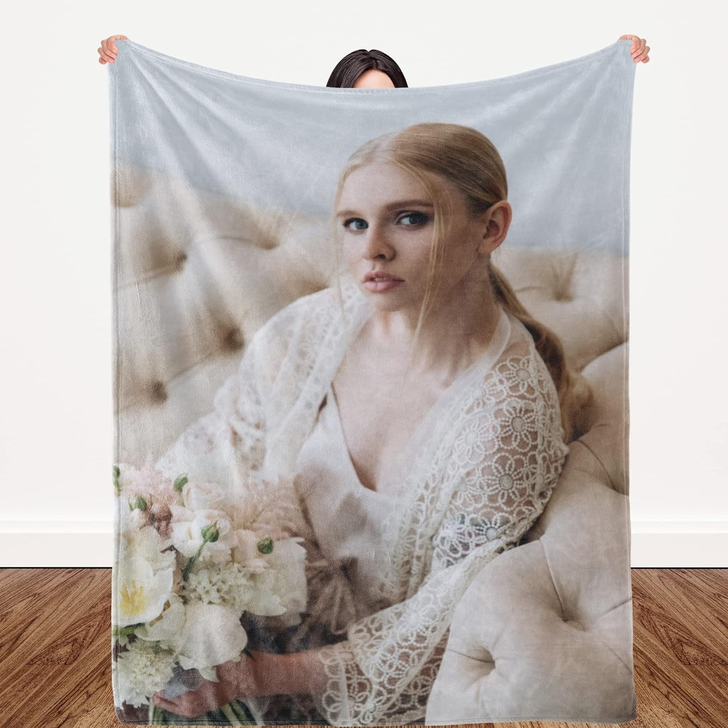 Custom blanket memorial gift with photo text collage made in usa 10