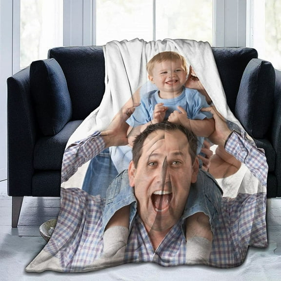 Custom Blanket Personalised Blanket with Photos Text.Custom Blanket with 1-9 Photo Collages.Flannel Blankets for Family Birthday Wedding Gift Fits Couch Sofa Bedroom Living Room-100cmX125cm