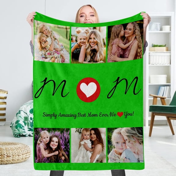 Custom Blanket Personalised Blanket with Photos Customised Blankets Custom Throw Blanket for Family Birthday Wedding Gift Sofa Bedroom