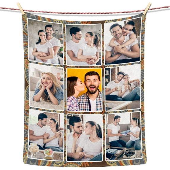 Custom Blanket Personalised Blankets for Adults Christmas Long Distance Relationship Gifts Mum Kids Family Friends Lovers Dog Pets Personalized Birthday Blankets 6Photo-1