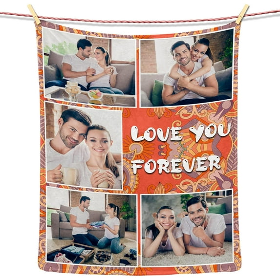 Custom Blanket Personalised Blankets for Adults Christmas Long Distance Relationship Gifts Mum Kids Family Friends Lovers Dog Pets Personalized Birthday Blankets 6Photo-1
