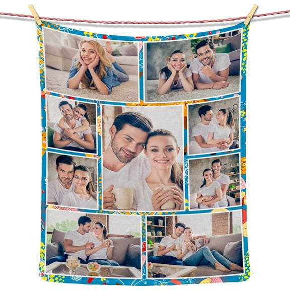 Custom Blanket Personalised Blankets for Adults Christmas Long Distance Relationship Gifts Mum Kids Family Friends Lovers Dog Pets Personalized Birthday Blankets 6Photo-1