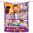 thumbnail image 1 of Custom Blanket Personalised Blankets for Adults Christmas Long Distance Relationship Gifts Mum Kids Family Friends Lovers Dog Pets Personalized Birthday Blankets 6Photo-1, 1 of 6