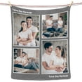 thumbnail image 1 of Custom Blanket Personalised Blankets for Adults Christmas Long Distance Relationship Gifts Mum Kids Family Friends Lovers Dog Pets Personalized Birthday Blankets 6Photo-1, 1 of 6