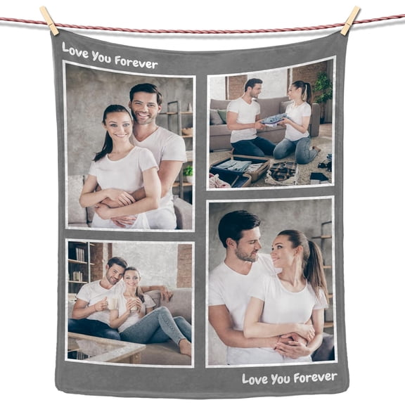 Custom Blanket Personalised Blankets for Adults Christmas Long Distance Relationship Gifts Mum Kids Family Friends Lovers Dog Pets Personalized Birthday Blankets 6Photo-1