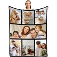 thumbnail image 1 of Custom Blanket Personalized Blanket with Photos Text Customized Picture Throw Blanket for Adult Kids Dad Mom Grandpa Grandma for Birthday Christmas Valentines, 10 Photos, 1 of 6