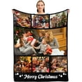 thumbnail image 1 of Custom Blanket Personalized Blanket with Photos Text Customized Picture Throw Blanket for Adult Kids Dad Mom Grandpa Grandma for Birthday Christmas Valentines, 10 Photos, 1 of 6