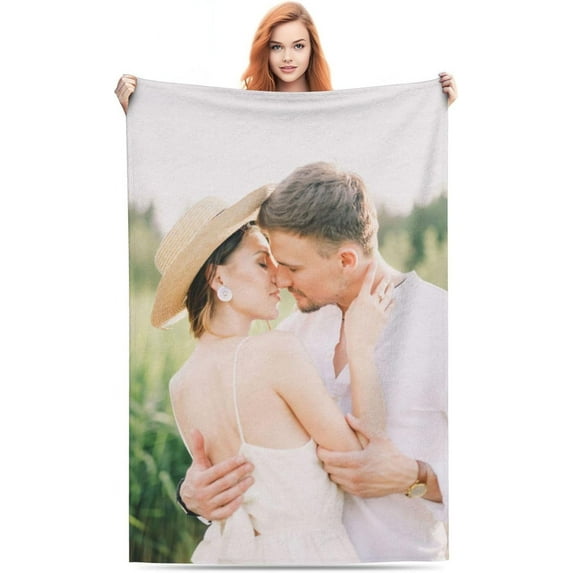 Custom Blanket, Personalized Blanket with Photo Text Image Collage, for Family, Friends, Birthday, Christmas, Valentine's Day, Customized Gift