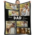 thumbnail image 1 of Custom Blanket Personalized Blanket with Photos Text Gift on Birthday Christmas Customized Picture Throw Blanket for Adult Men Women, 1 of 6