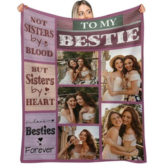 Custom Blanket Personalized Blanket with Photos Text Gift on Birthday Christmas Customized Picture Throw Blanket for Adult Men Women
