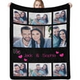 thumbnail image 1 of Custom Blanket Personalized Blanket with Photos Text Gift on Birthday Christmas Customized Picture Throw Blanket for Adult Men Women, 1 of 6
