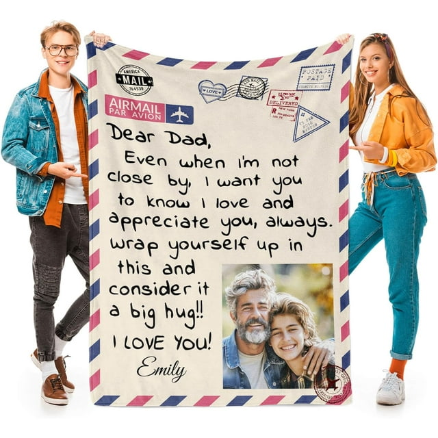 Custom Blanket Personalized Gifts for Women Men, Personalized Blanket