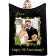 thumbnail image 1 of Custom Blanket Personalized Photos Text Collage Customized Picture Throws Blankets for Adults Kids Family Birthday, 1 Photo, 30x40 Inches, 1 of 6