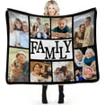 thumbnail image 1 of Custom Blanket Personalized Photos Text Collage Customized Picture Throws Blankets for Adults Kids Family Birthday, 1 Photo, 30x40 Inches, 1 of 6