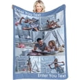 thumbnail image 1 of Custom Blanket Personalized Photos Text Collage Customized Picture Throws Blankets for Adults Kids Family Birthday, 1 Photo, 30x40 Inches, 1 of 6