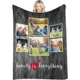 thumbnail image 1 of Custom Blanket Personalized Photos Text Collage Customized Picture Throws Blankets for Adults Kids Family Birthday, 1 Photo, 30x40 Inches, 1 of 6