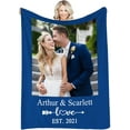 thumbnail image 1 of Custom Blanket Personalized Photos Text Collage Customized Picture Throws Blankets for Adults Kids Family Birthday, 1 Photo, 30x40 Inches, 1 of 6