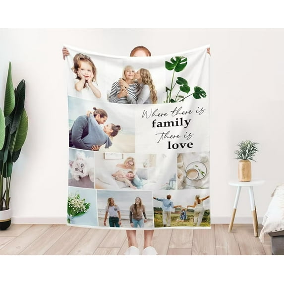 Custom Blanket, Photo Blanket, Family Blanket, Custom Photo Blanket, Blanket Customize Couple,Personalized Picture Blankets (180x200cm/71x79'')