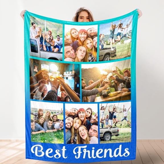 Custom Blanket with Photo Music Code Personalized Throw Blankets Customized Blankets Gift for Lover Family Friend Birthday Valentine‘s Day Christmas Blankets